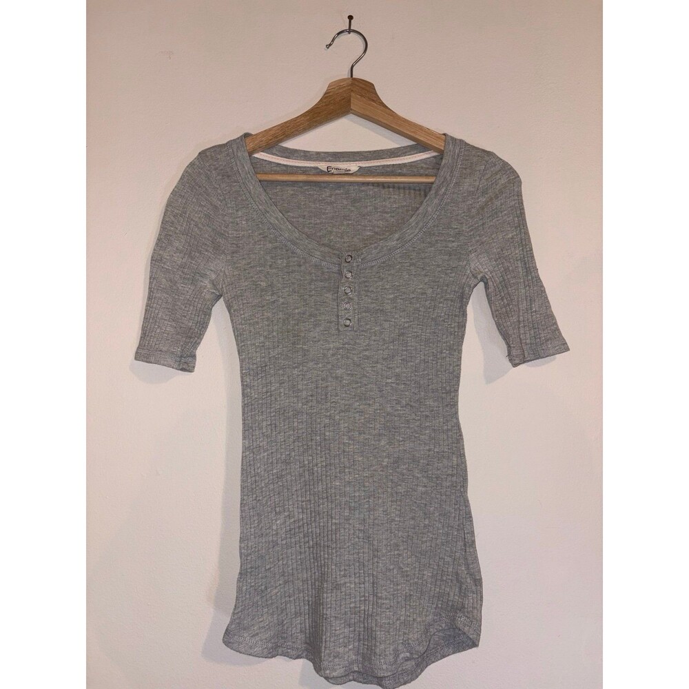 Energie Y2K Button Ribbed Shirt - Size Medium